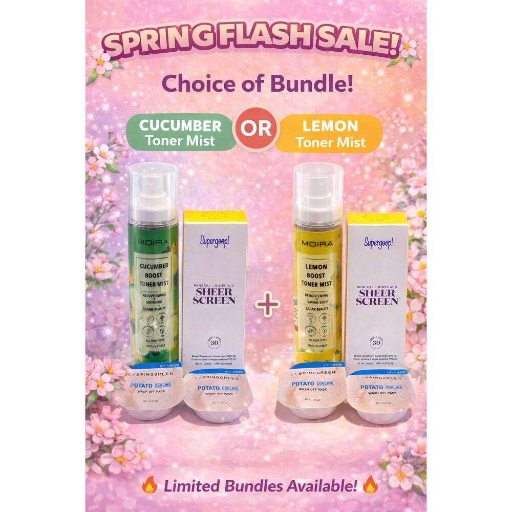 #43-46 Supergoop Sheer Screen*Moira choice of Toner Mist*Potato Peel Off Masks